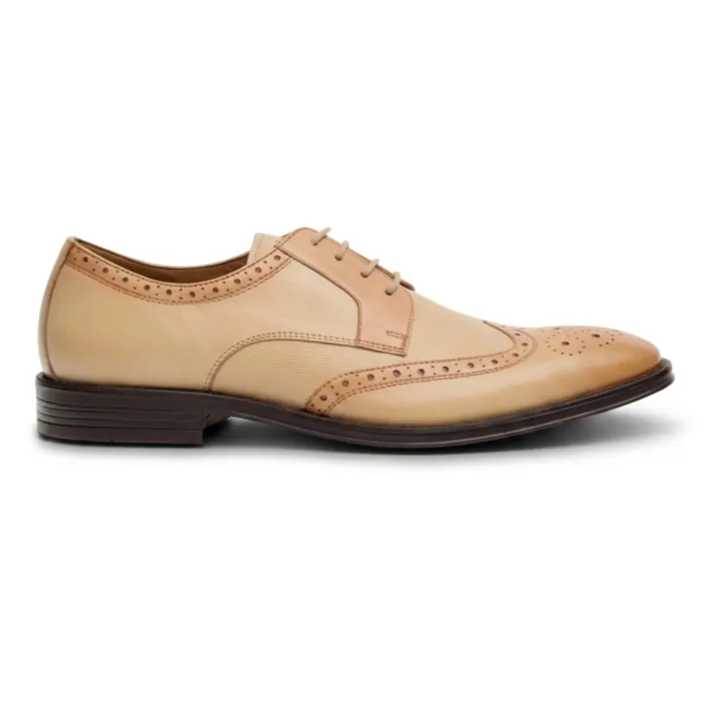 Lorenzo - Men's Ivory Burnished Leather Oxfords Shoes made by House of Cavani