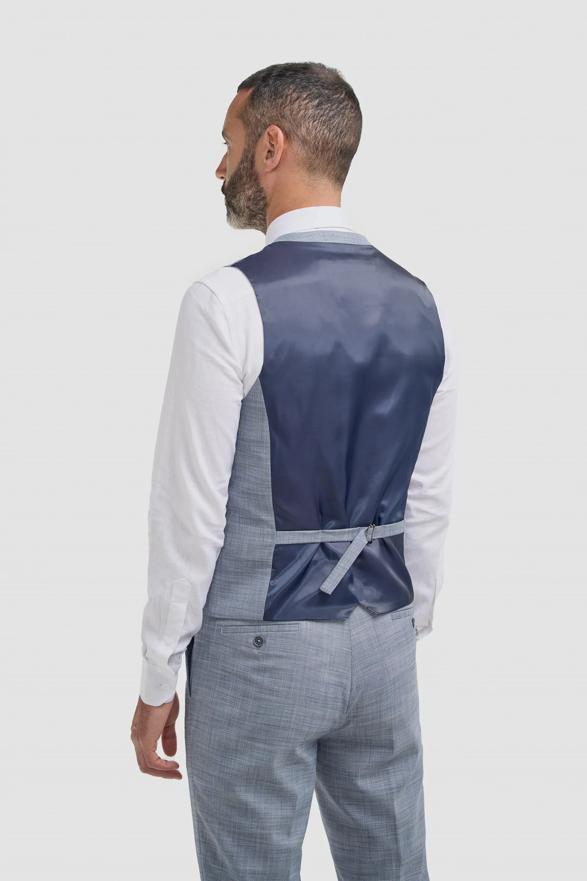 Camden - Men's Blue 3 Piece Check Suit sold by Tru Clothing product image thumbnail 4