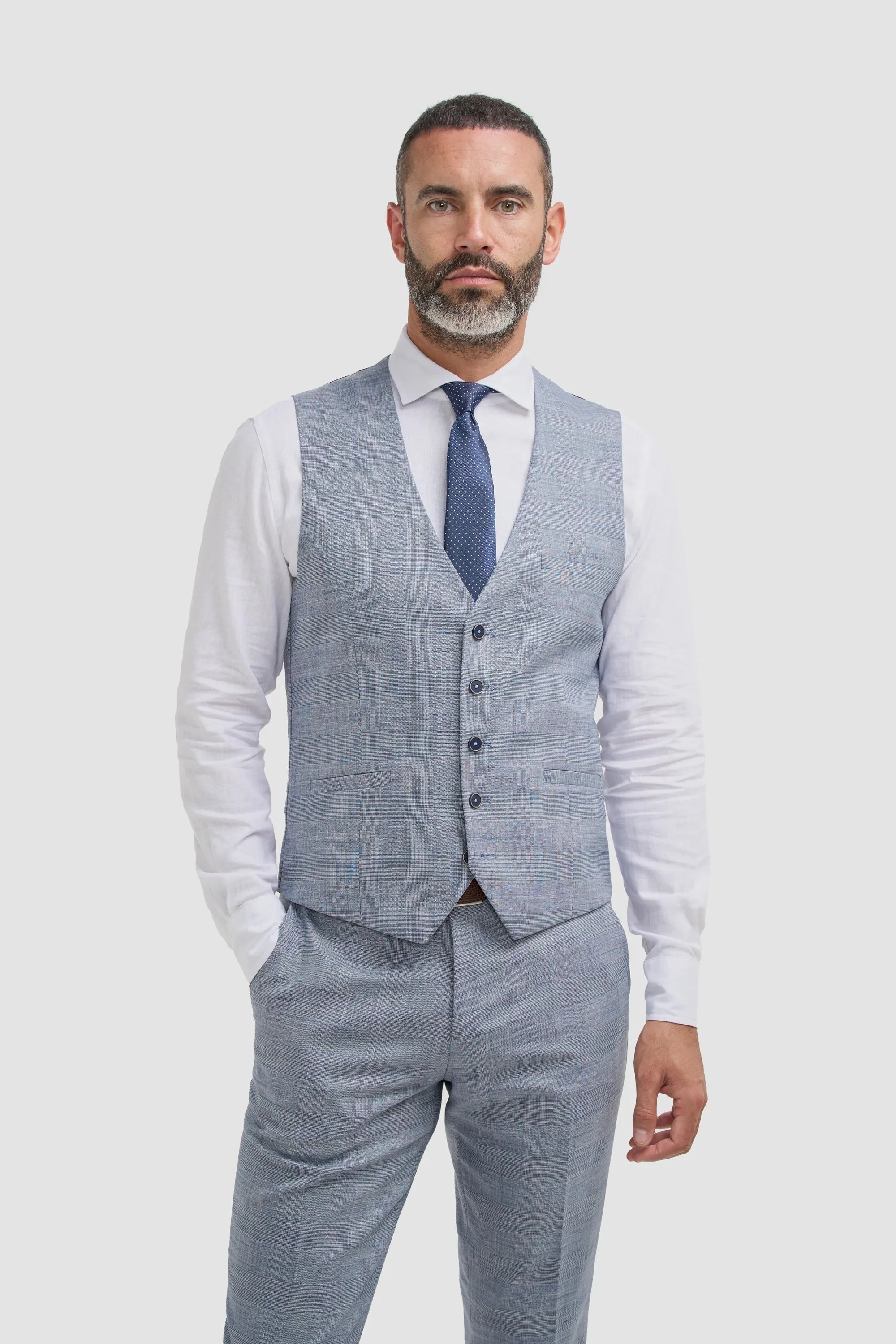 Camden - Men's Blue 3 Piece Check Suit sold by Tru Clothing product image thumbnail 3