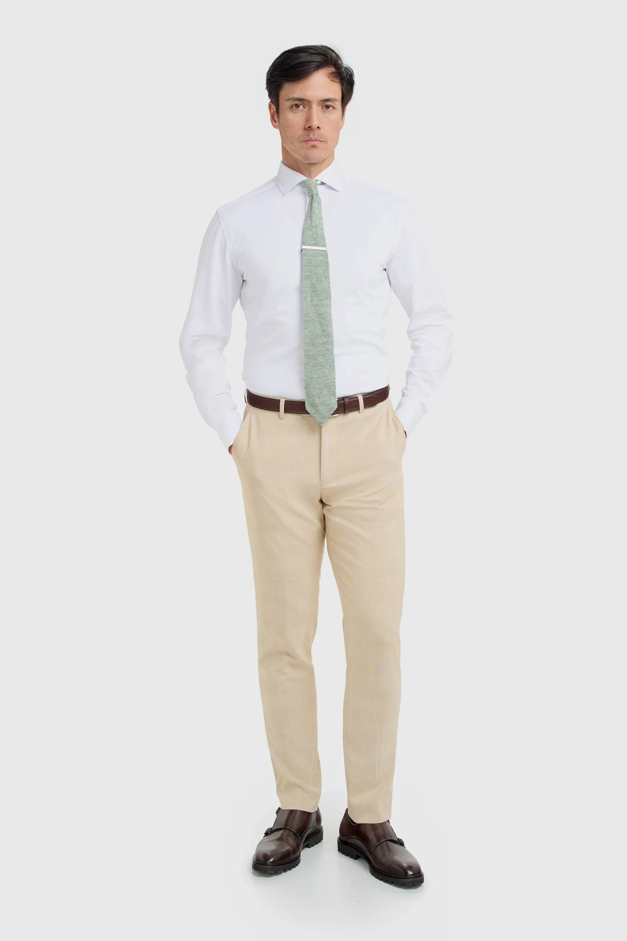 Camden - Men's Beige 3 Piece Check Suit sold by Tru Clothing product image thumbnail 5