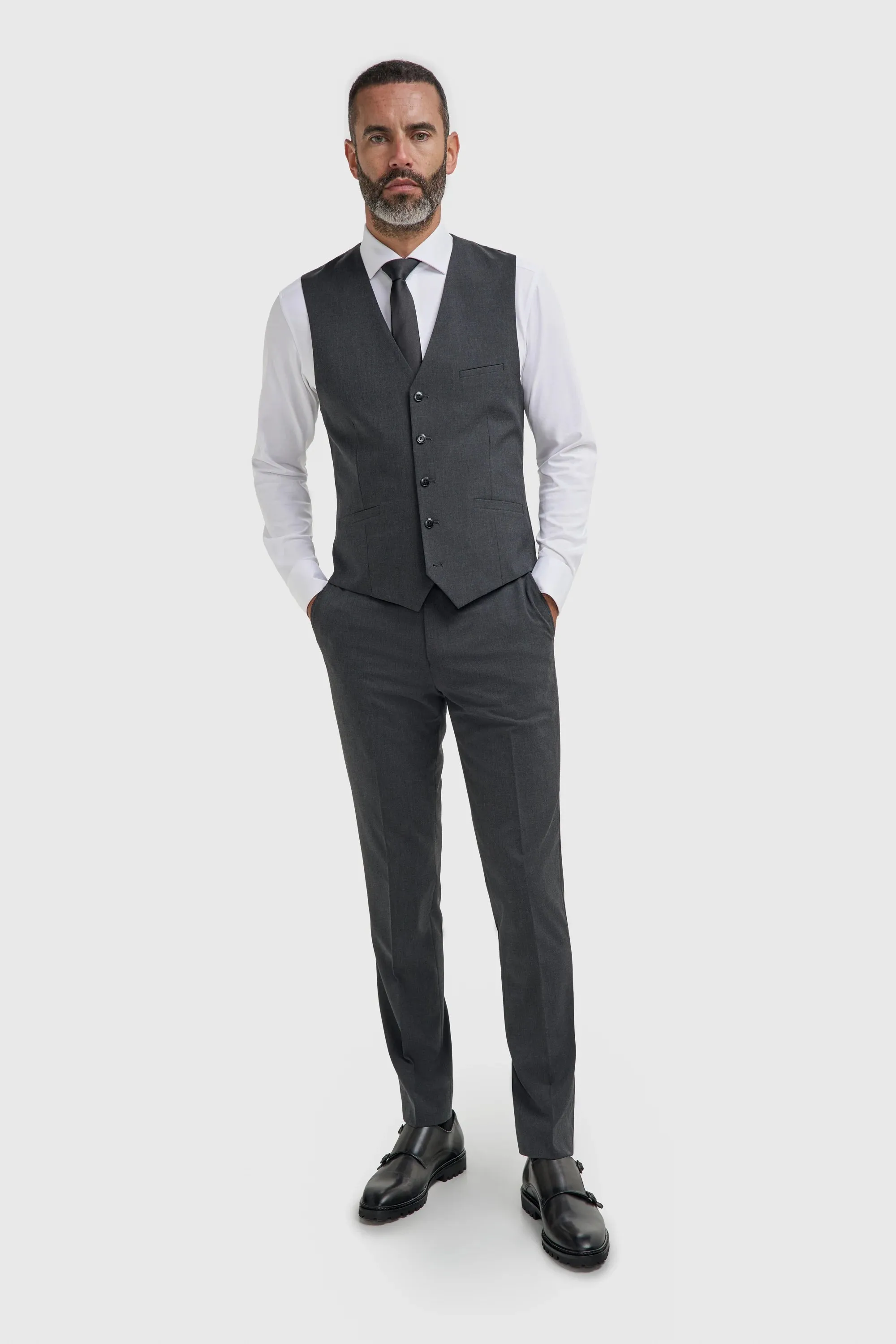 Malibu - Men's Charcoal Textured Waistcoat sold by Tru Clothing product image thumbnail 3