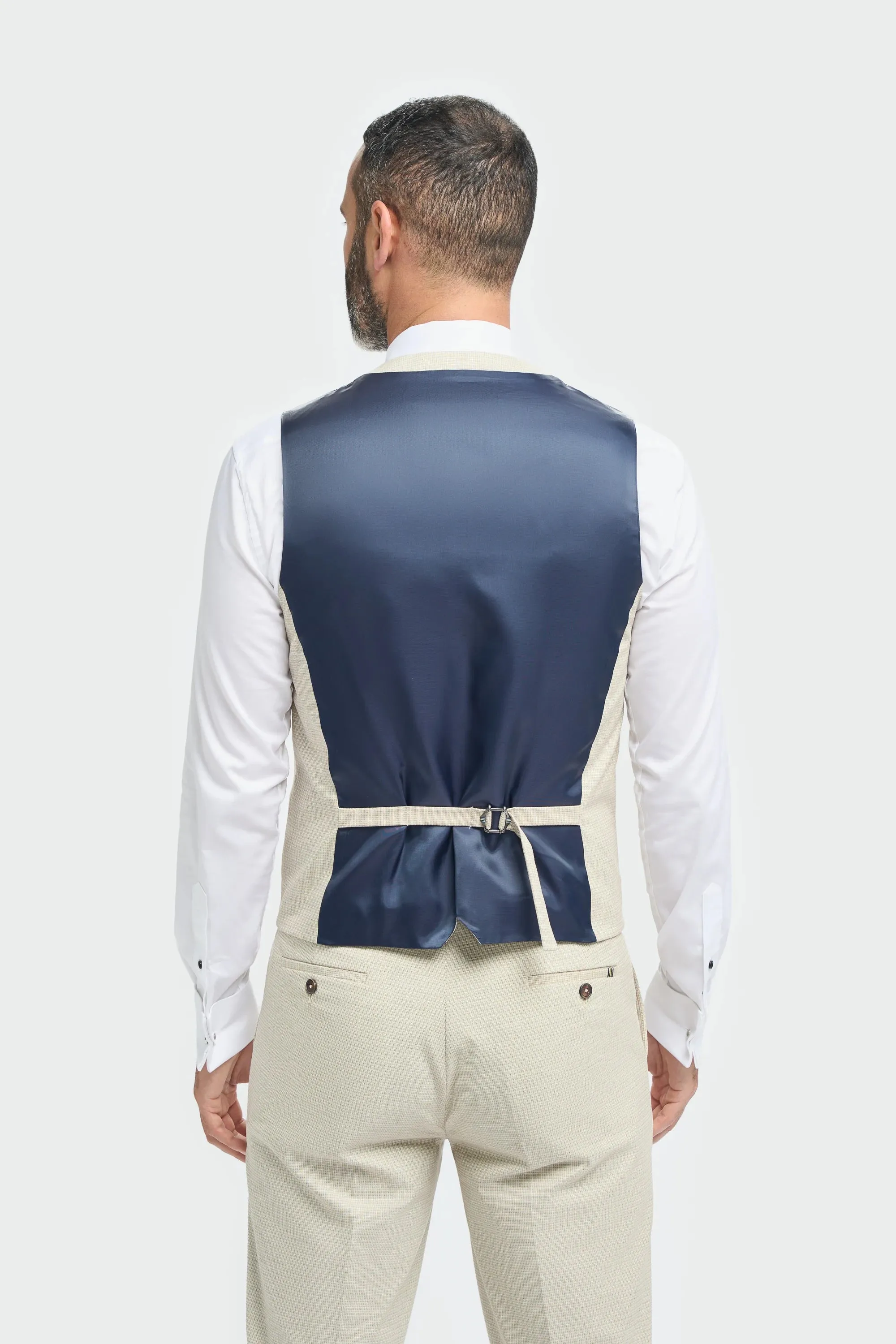 Hampton - Men's Beige Waistcoat sold by Tru Clothing product image thumbnail 2