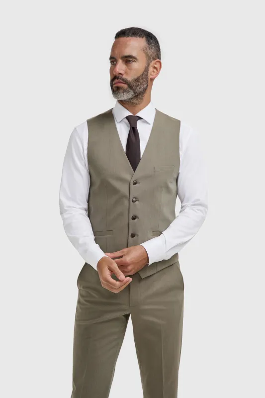 Donatella - Men's Sage Green Tailored Fit Waistcoat made by House of Cavani