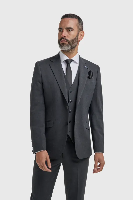 Malibu - Men's Charcoal Textured Blazer made by House of Cavani