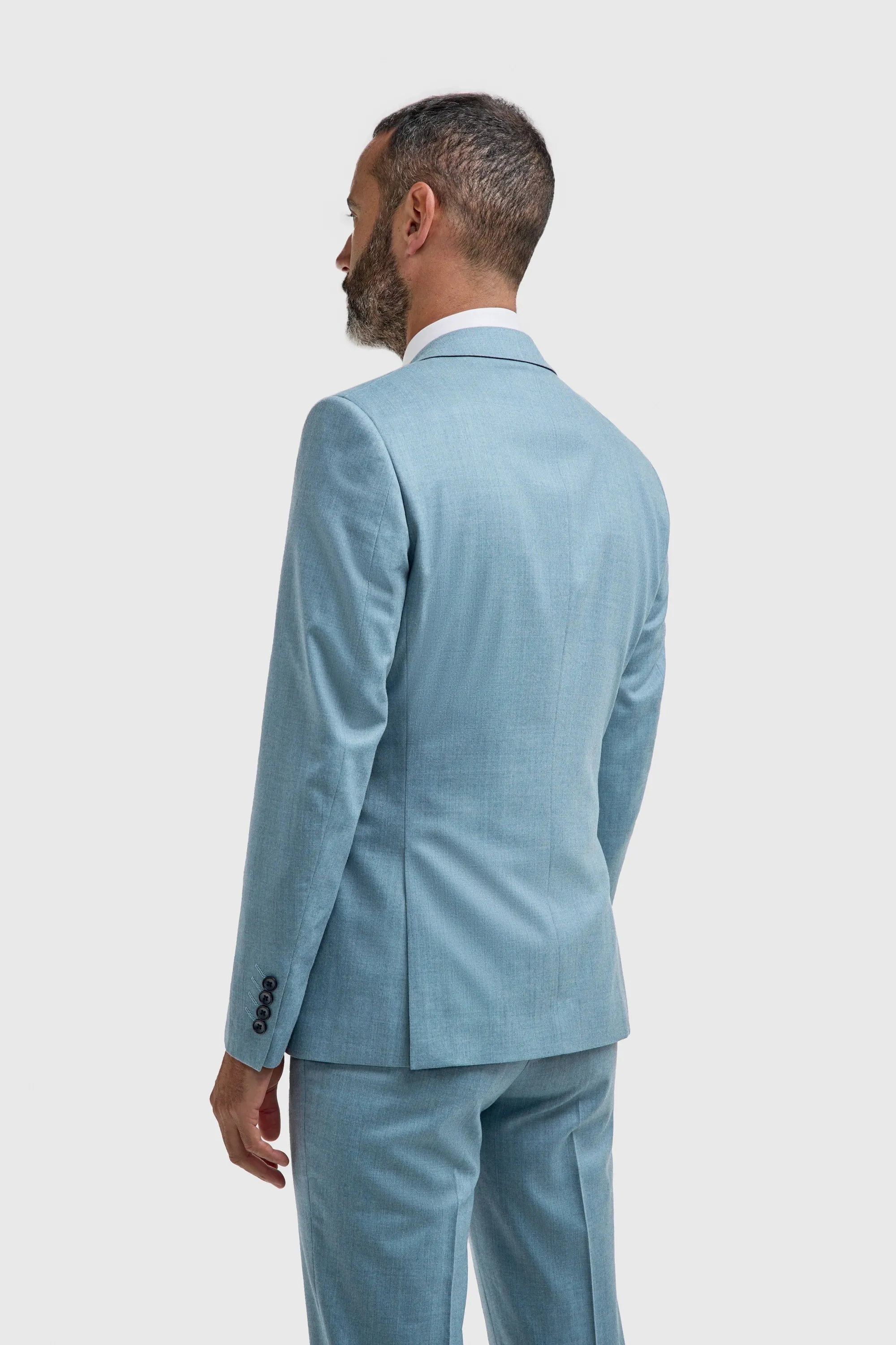 James - Men's Light Blue Textured Blazer sold by Tru Clothing product image thumbnail 2
