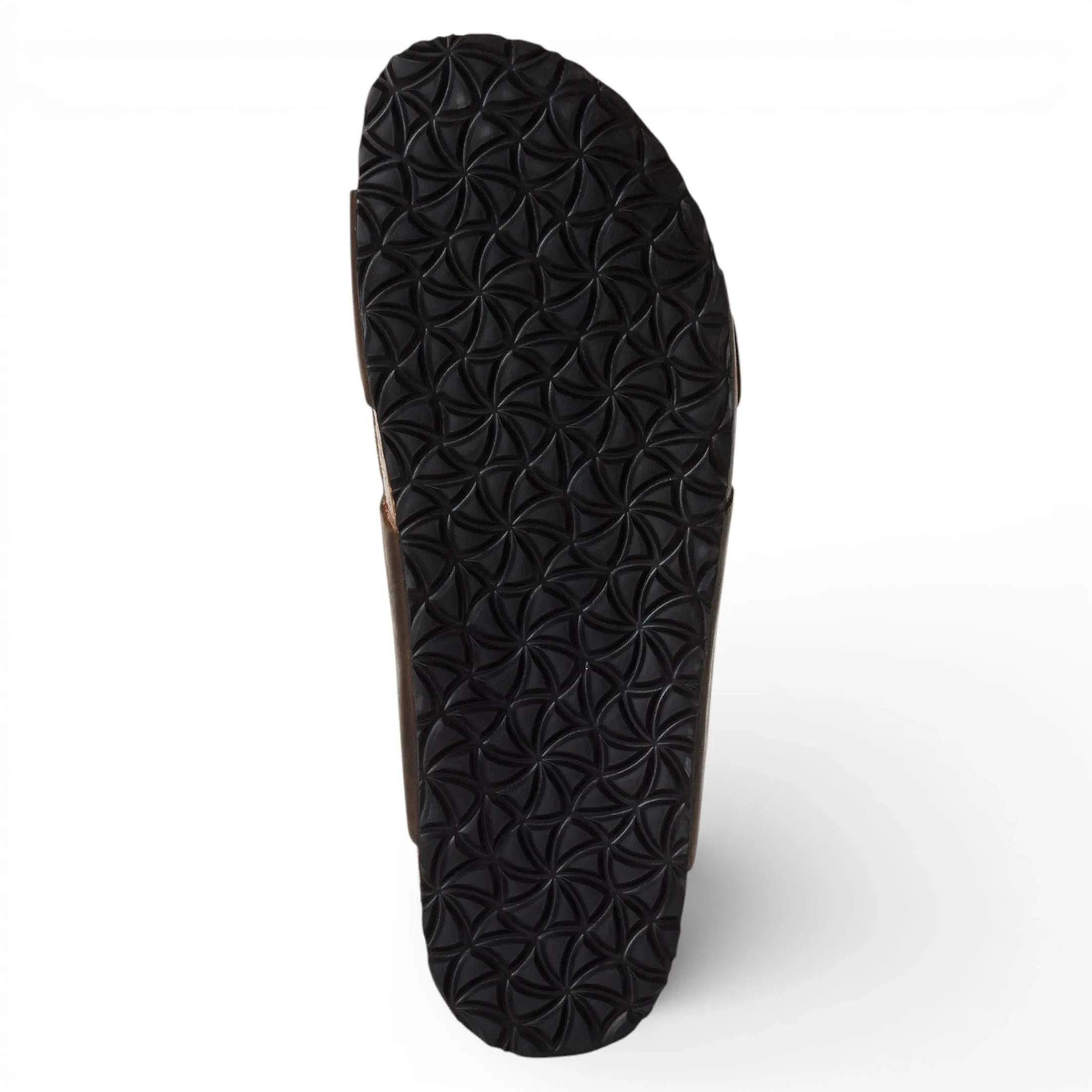 Men's Brown Leather Slip-On Footbed Slipper Sandals sold by Tru Clothing product image thumbnail 4