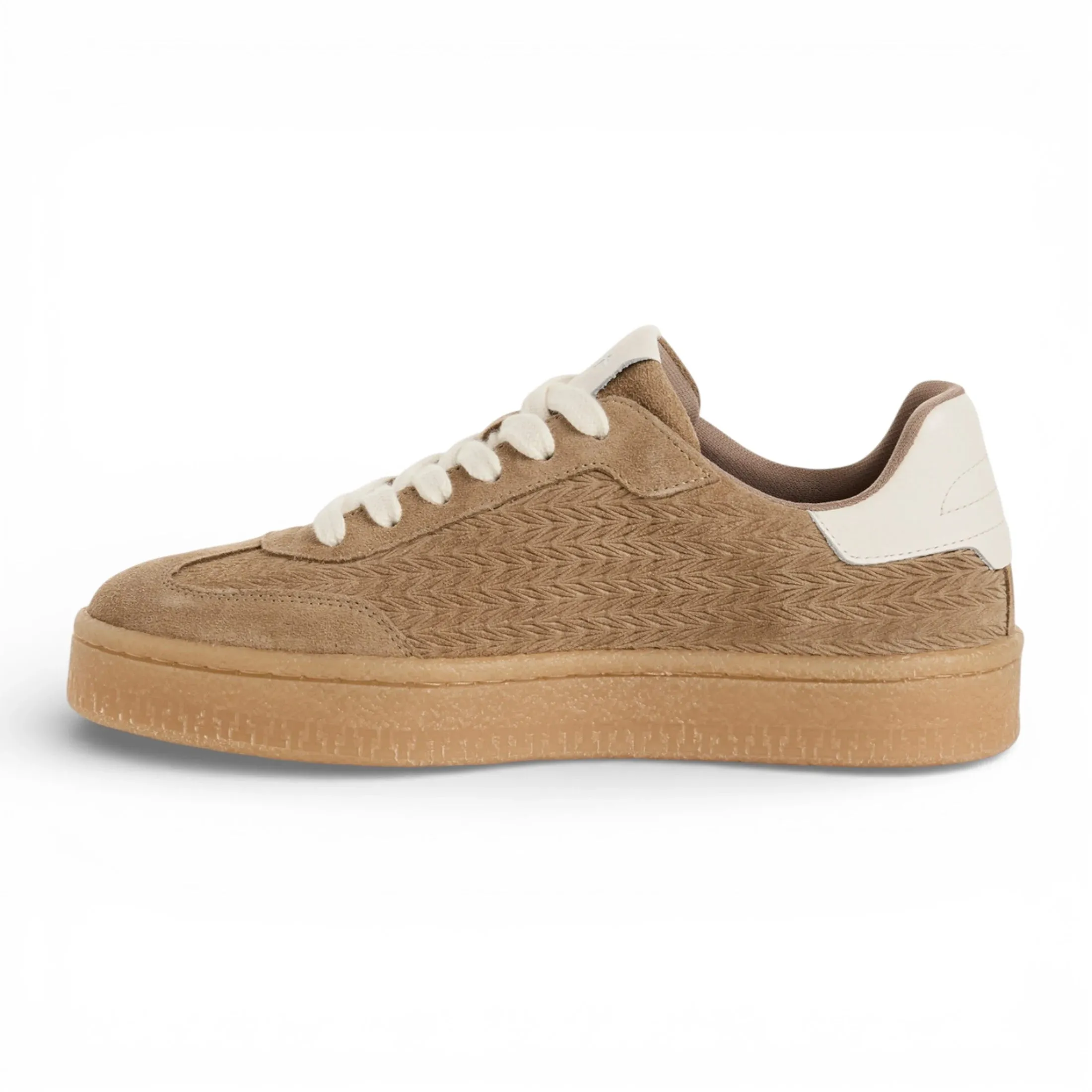 Women's Taupe Leather White Stripes Sneakers sold by Tru Clothing product image thumbnail 2