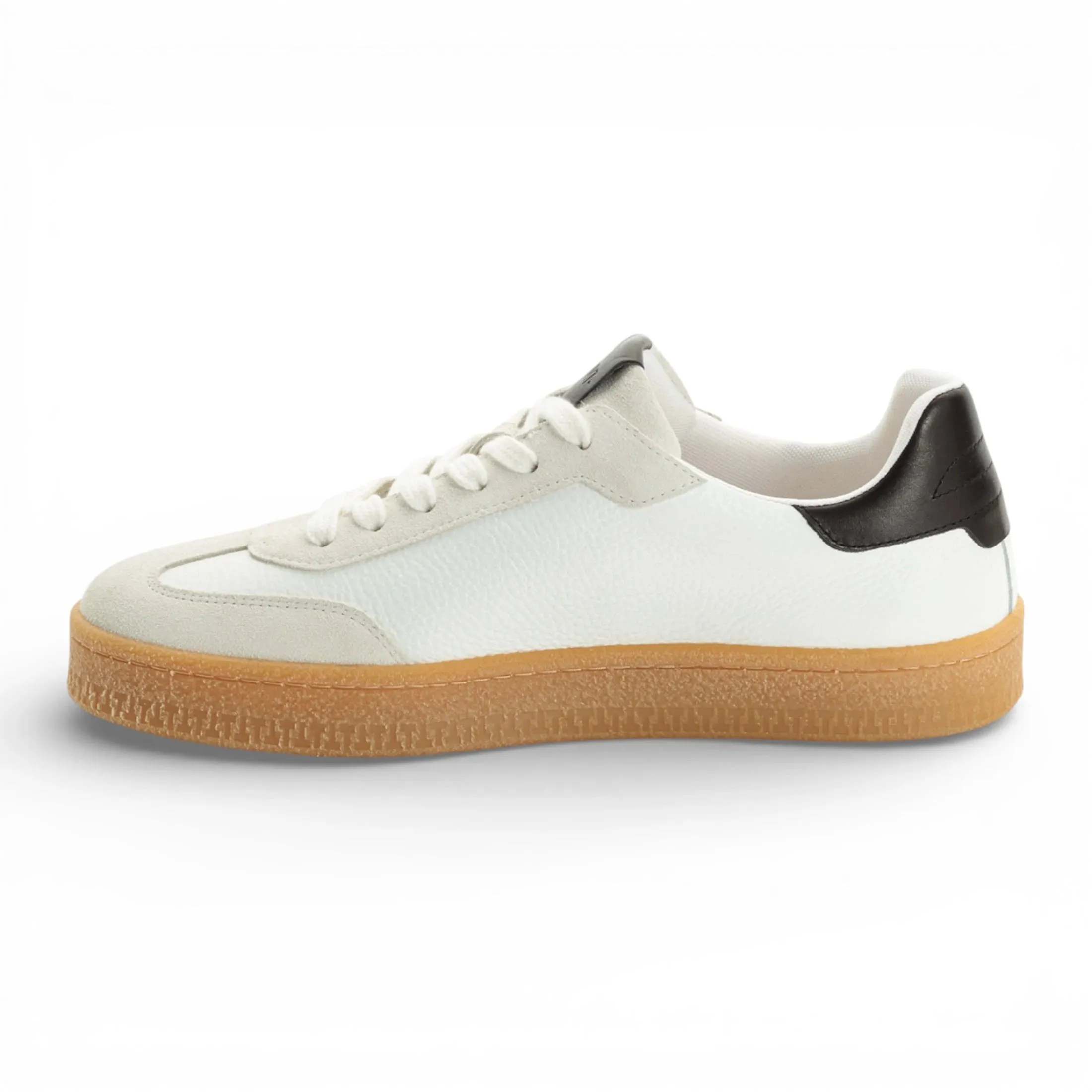 Men's White Leather Black Stripe Sneakers sold by Tru Clothing product image thumbnail 2