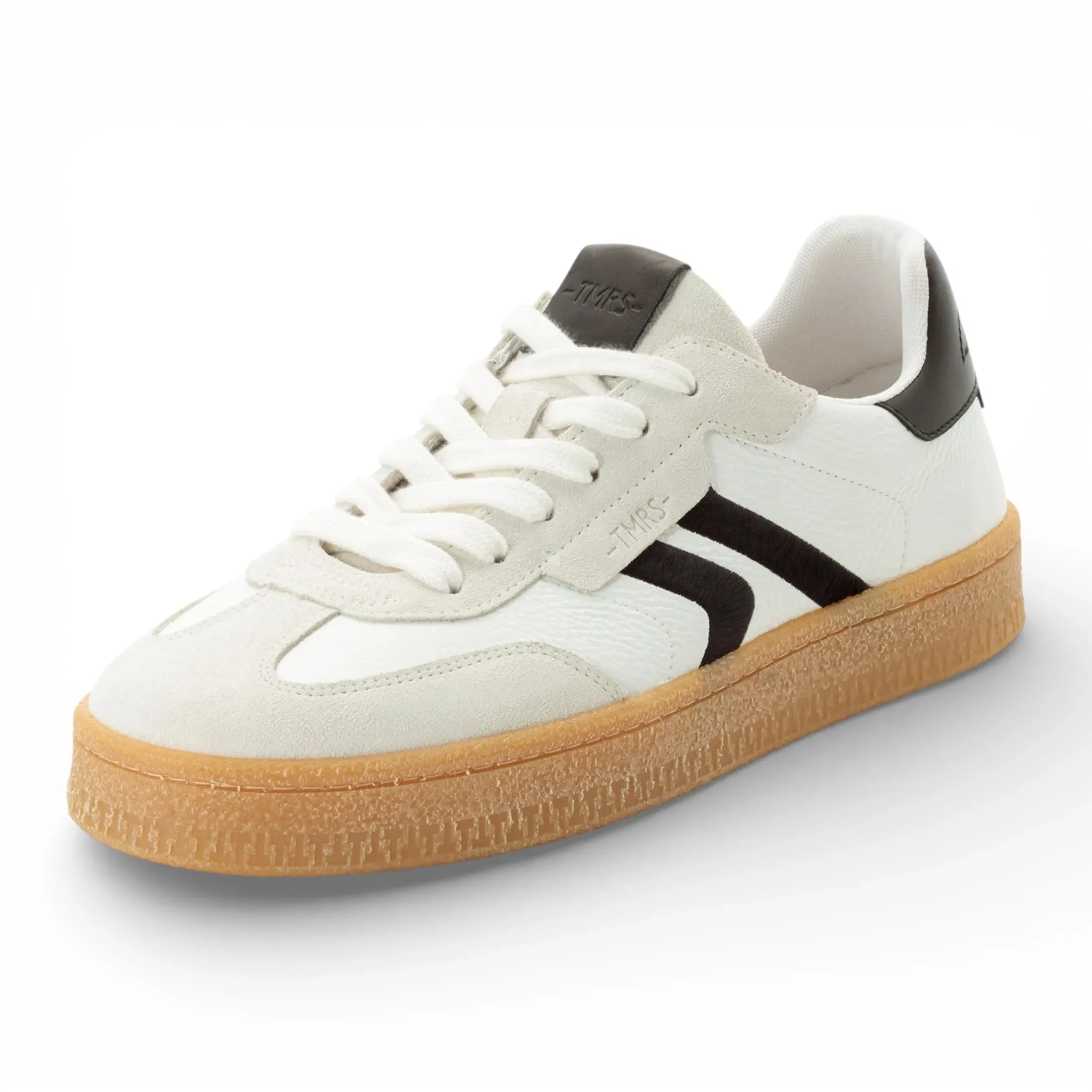 Men's White Leather Black Stripe Sneakers sold by Tru Clothing product image thumbnail 3