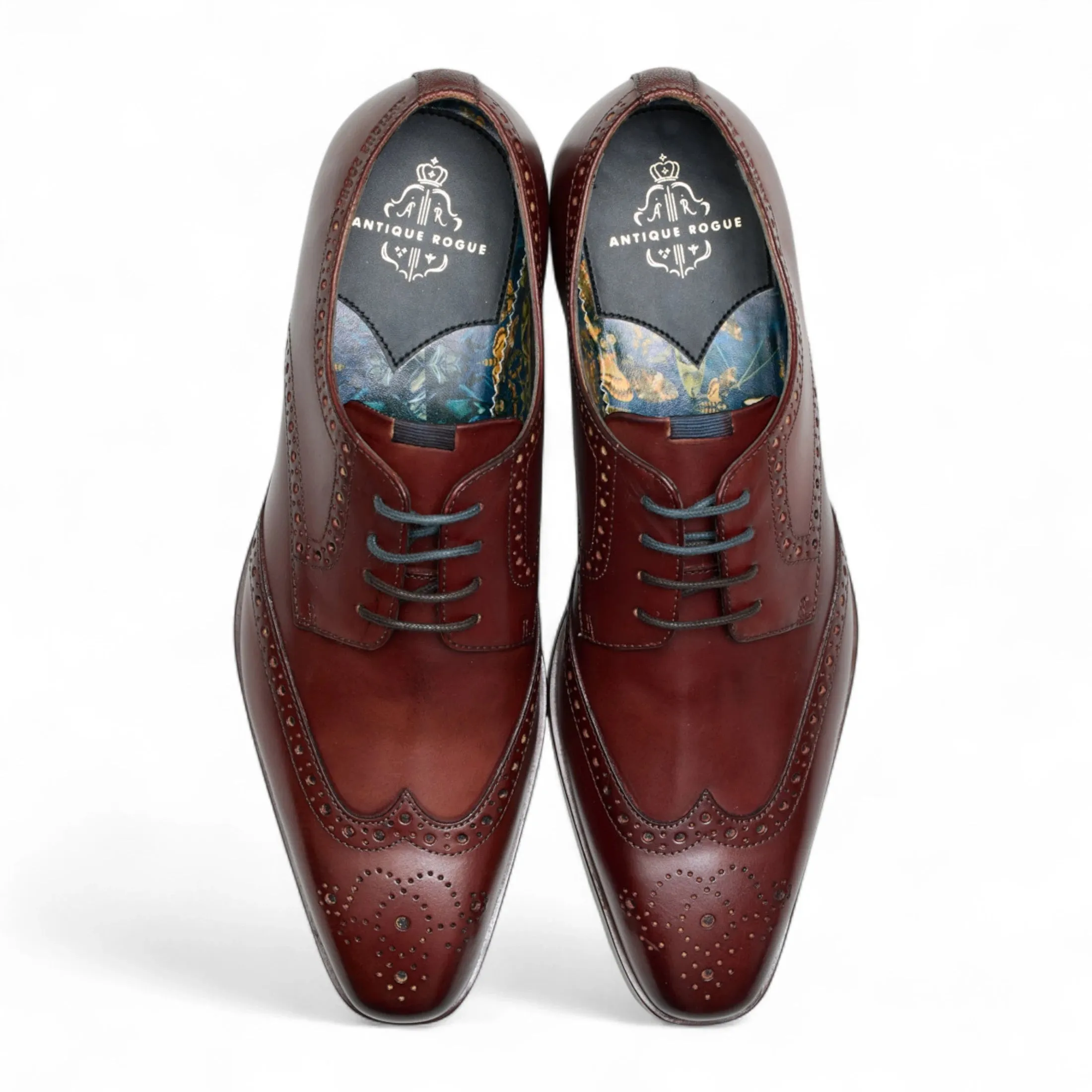 Men’s Burgundy Leather Classic Formal Lace-Up Brogue Shoes sold by Tru Clothing product image thumbnail 4