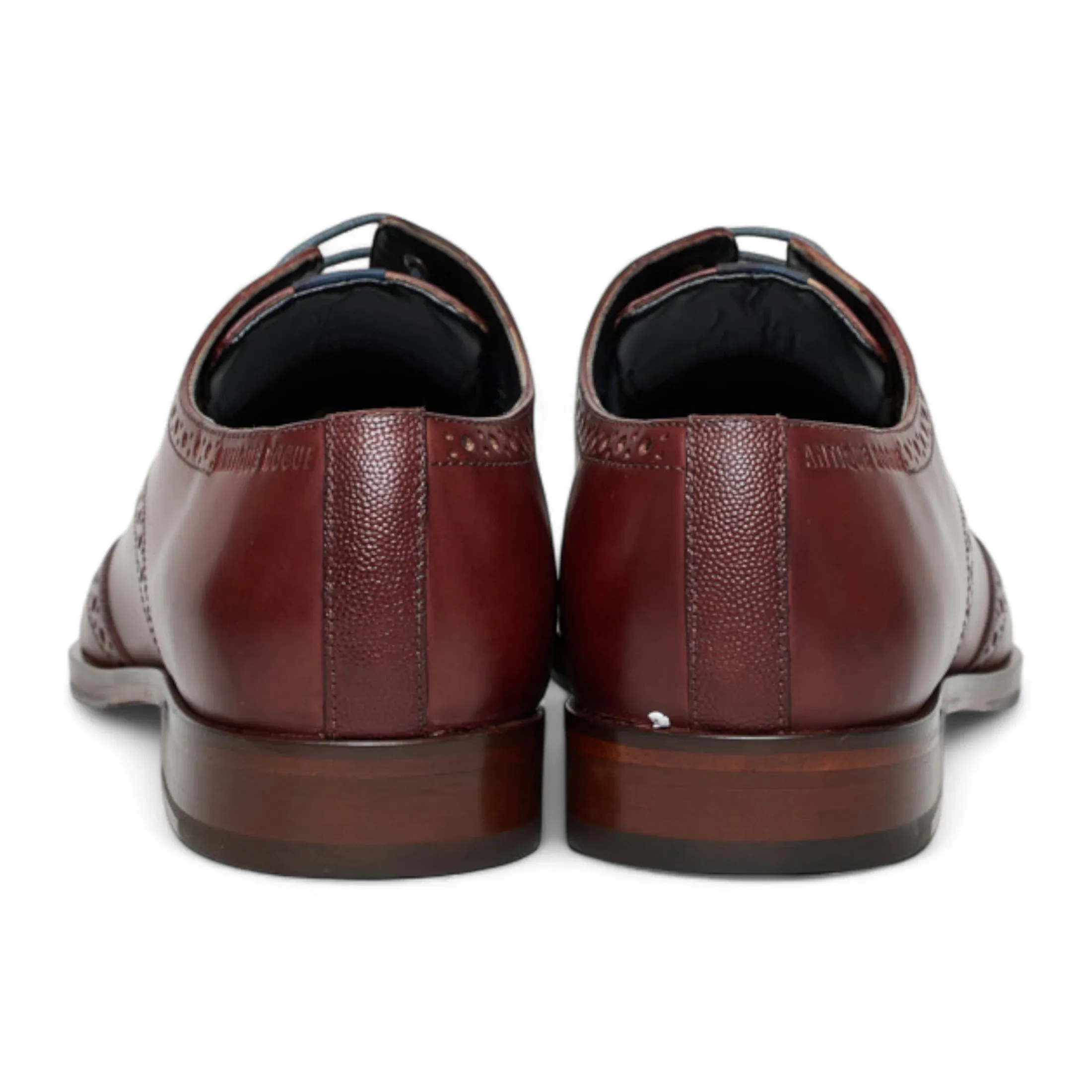 Men’s Burgundy Leather Classic Formal Lace-Up Brogue Shoes sold by Tru Clothing product image thumbnail 5