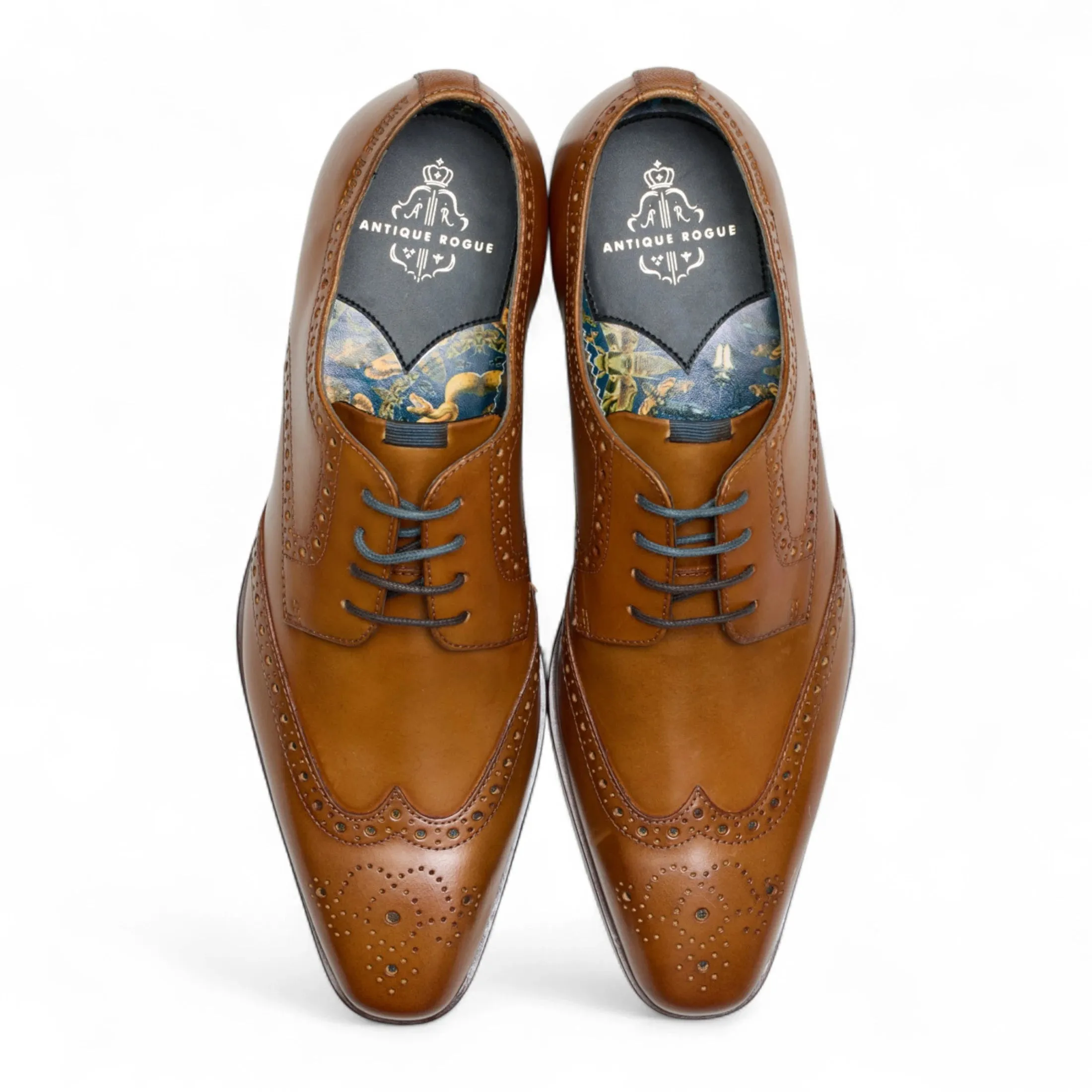 Men’s Tan Brown Leather Classic Formal Lace-Up Brogue Shoes sold by Tru Clothing product image thumbnail 4