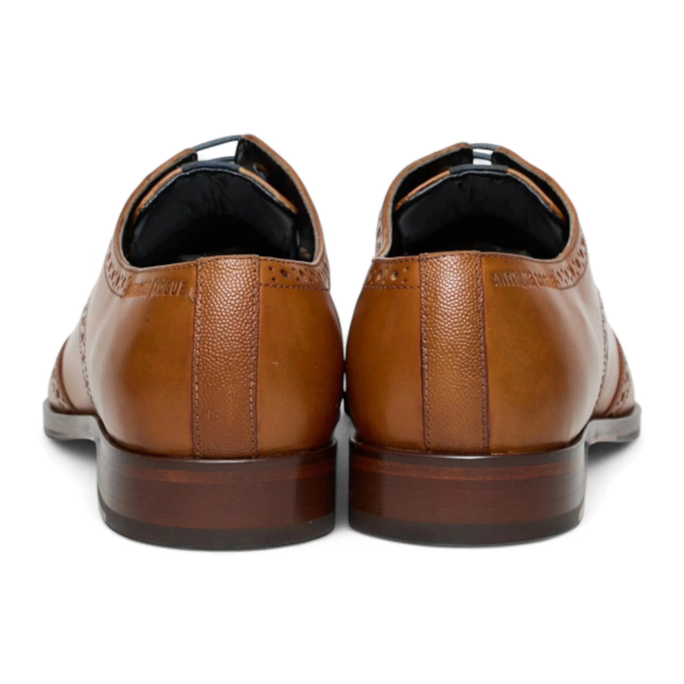 Men’s Tan Brown Leather Classic Formal Lace-Up Brogue Shoes sold by Tru Clothing product image thumbnail 5