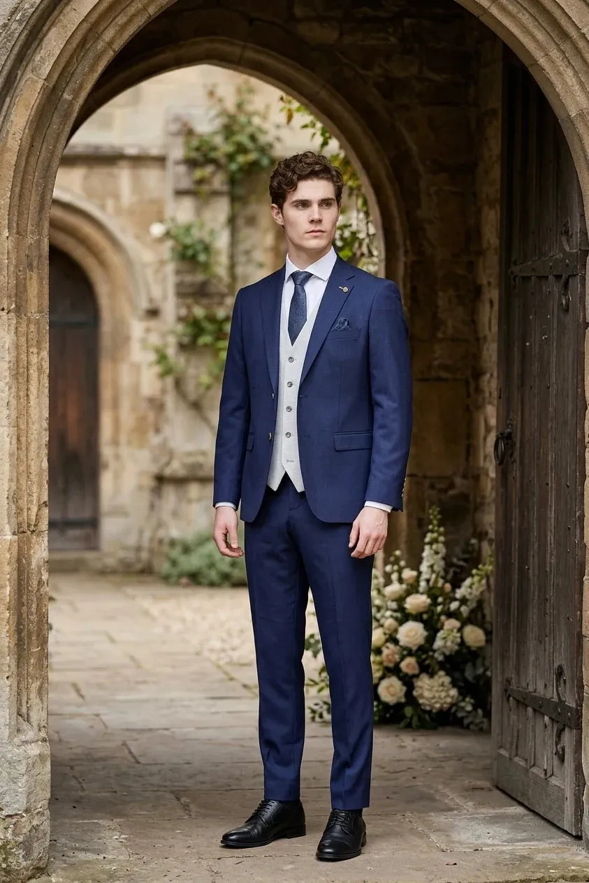 Belmont Navy Suit with Belmont Silver Waistcoat sold by Tru Clothing product image thumbnail 2