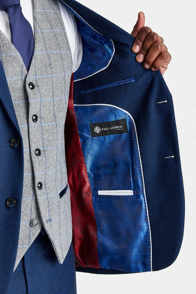 Arthur Navy Suit with Harris Grey Tweed Waistcoat sold by Tru Clothing product image thumbnail 5