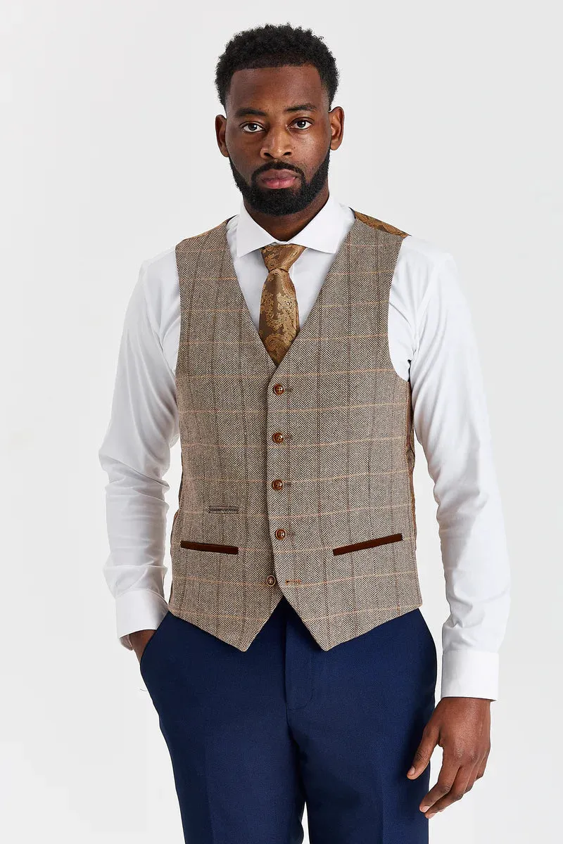 Harris Brown Tweed Suit with Mayfair Navy Trousers sold by Tru Clothing product image thumbnail 5