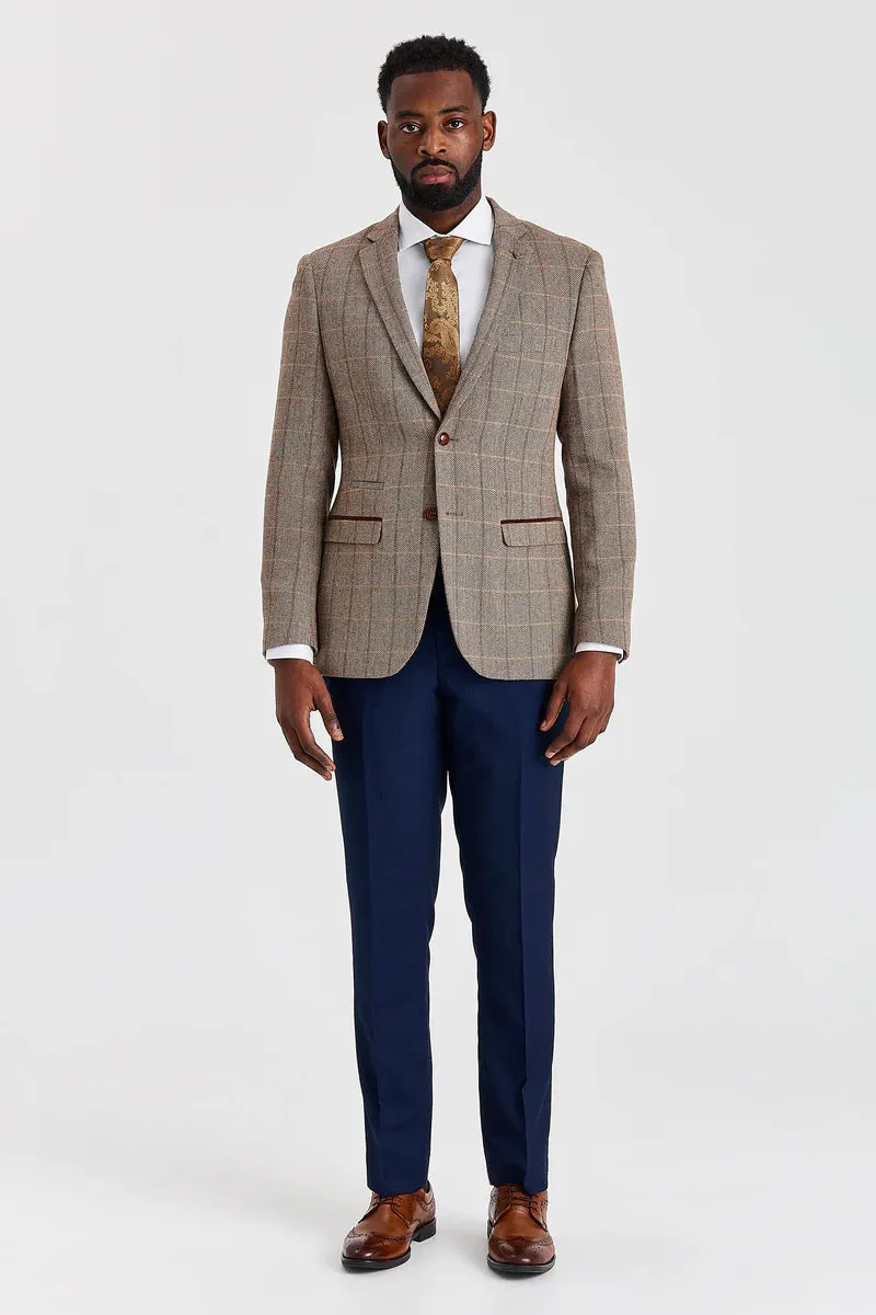 Harris Brown Tweed Suit with Mayfair Navy Trousers sold by Tru Clothing product image thumbnail 4