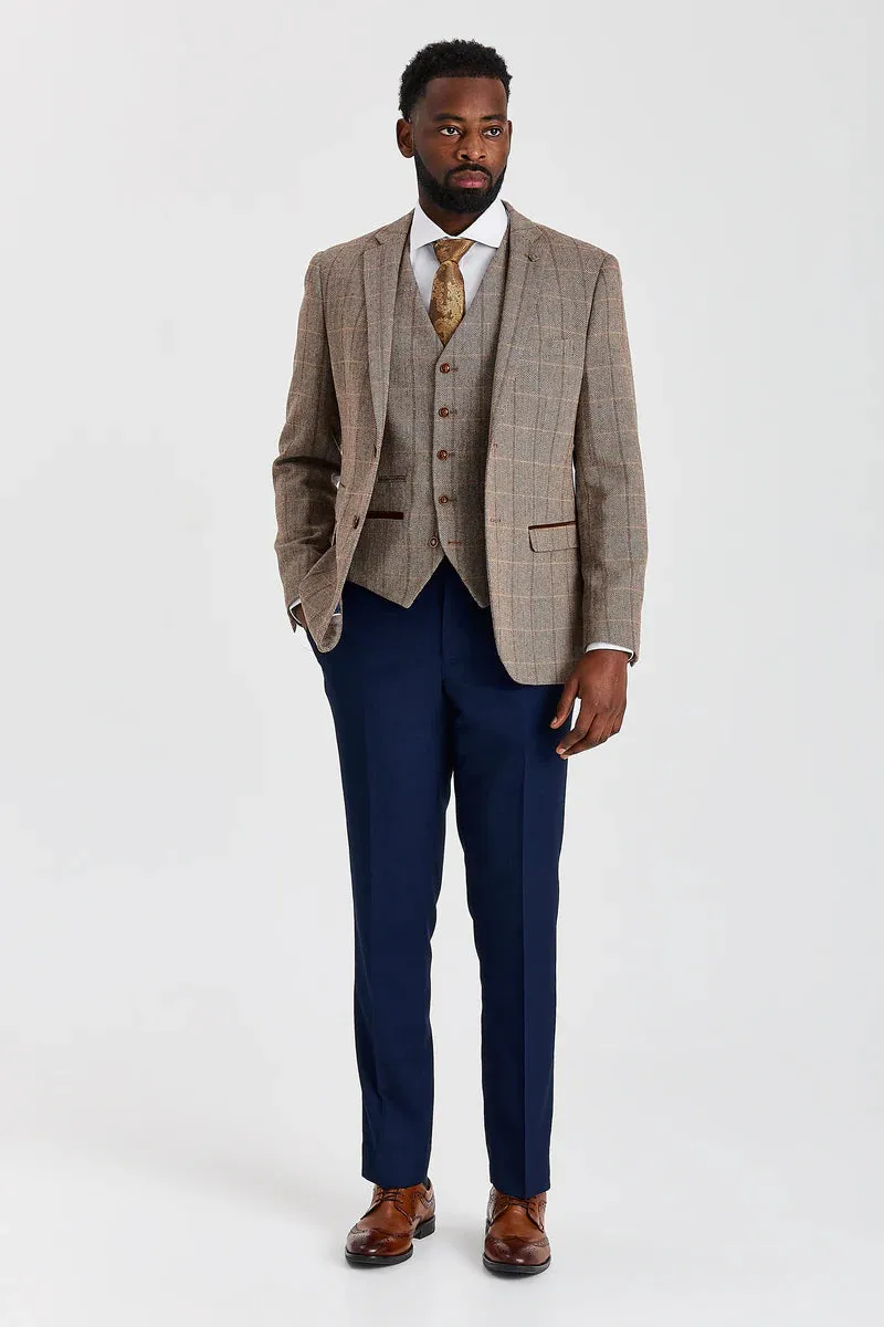 Harris Brown Tweed Suit with Mayfair Navy Trousers sold by Tru Clothing product image thumbnail 3