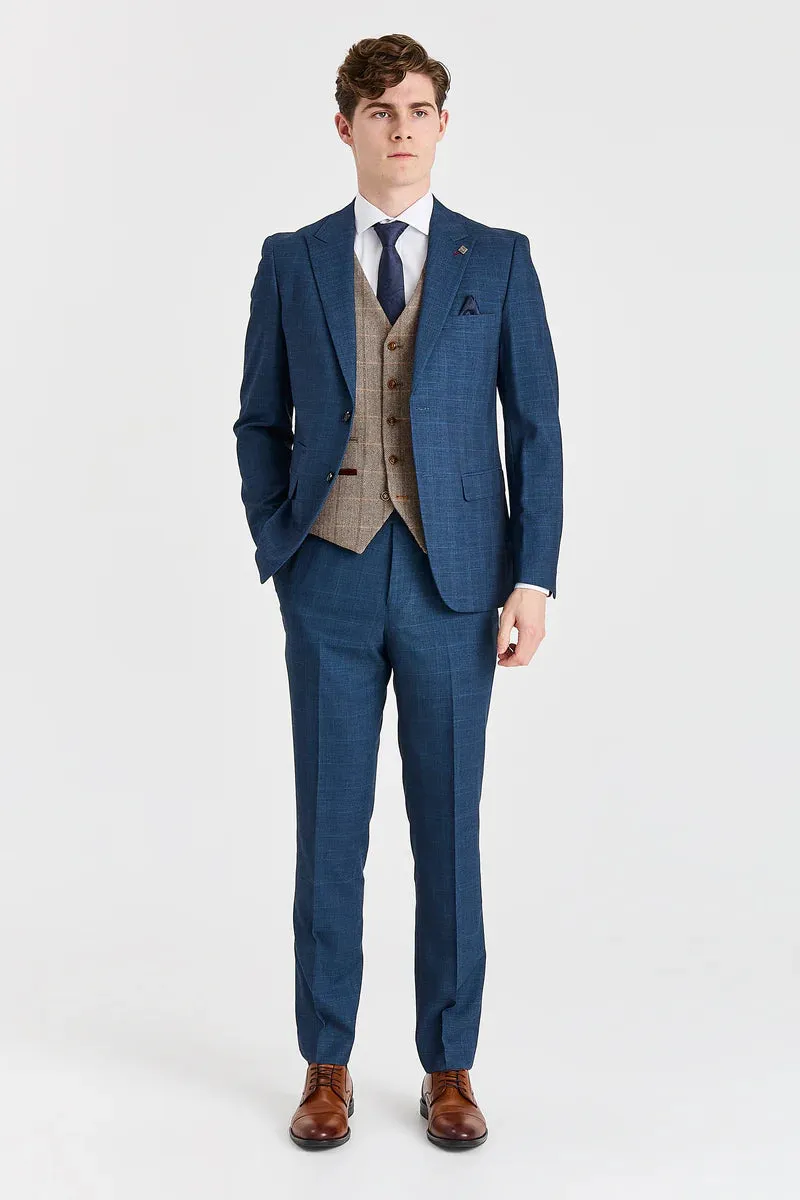 Viceroy Navy Suit with Harris Brown Tweed Waistcoat sold by Tru Clothing product image thumbnail 3