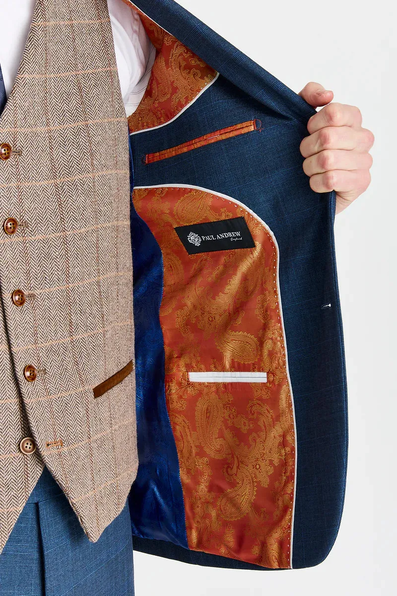 Viceroy Navy Suit with Harris Brown Tweed Waistcoat sold by Tru Clothing product image thumbnail 5
