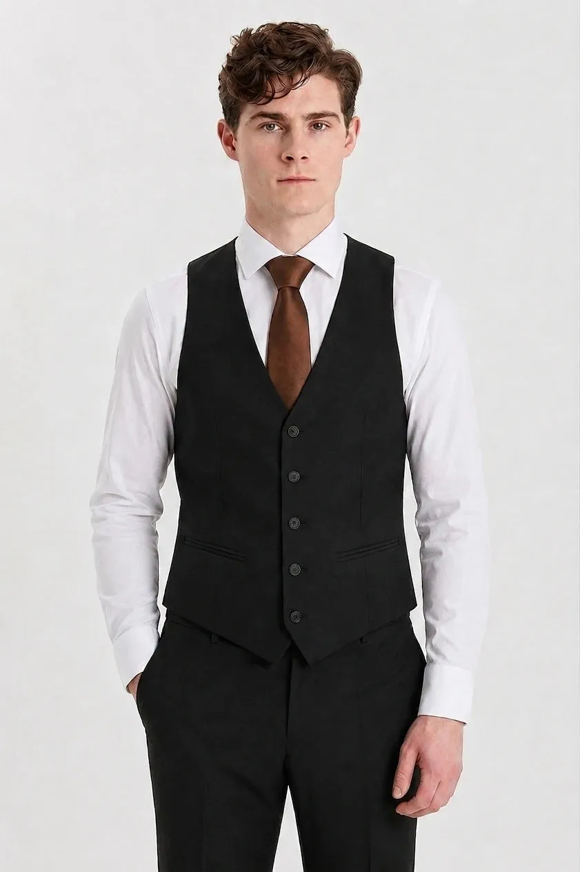 Men's Black 3 Piece Tailored Fit Formal Suit sold by Tru Clothing product image thumbnail 4