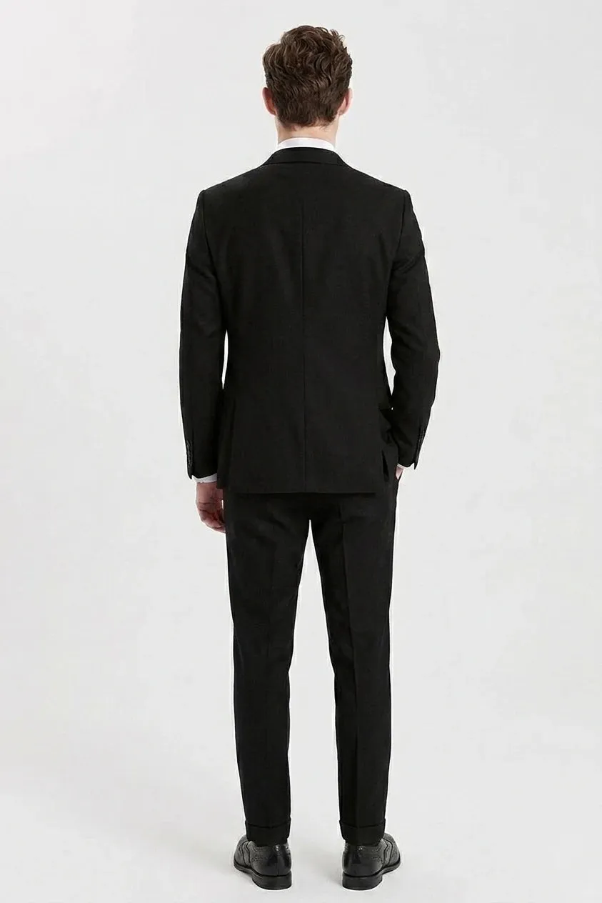 Men's Black 3 Piece Tailored Fit Formal Suit sold by Tru Clothing product image thumbnail 5
