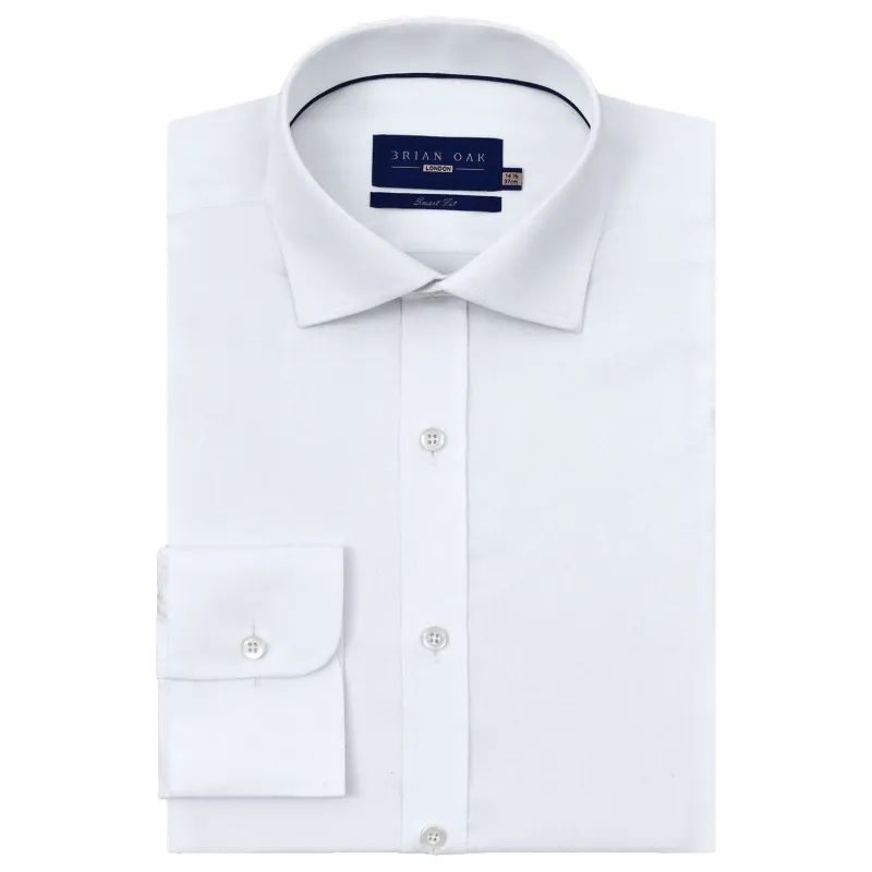 Men's Easy Care White Twill Shirt made by Tru Clothing