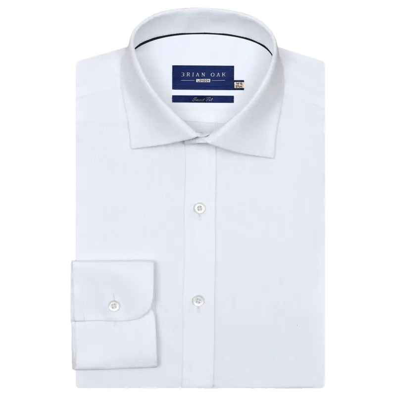 Men's Easy Care Textured White Dress Shirt made by Tru Clothing