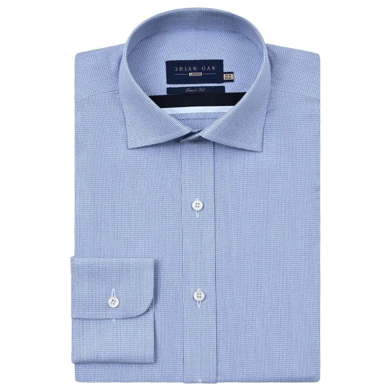 Men's Easy Care Formal Check Shirt – Light Blue made by Tru Clothing