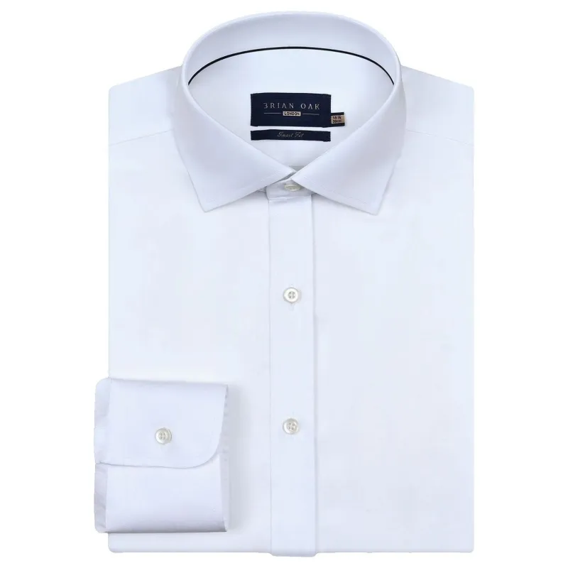 Men's Plain White Satin Dress Shirt made by Tru Clothing