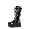 Knee Boots Demonia TRASHVILLE 518 Unisex Goth Punk Rock Black Patent Platform sold by Tru Clothing