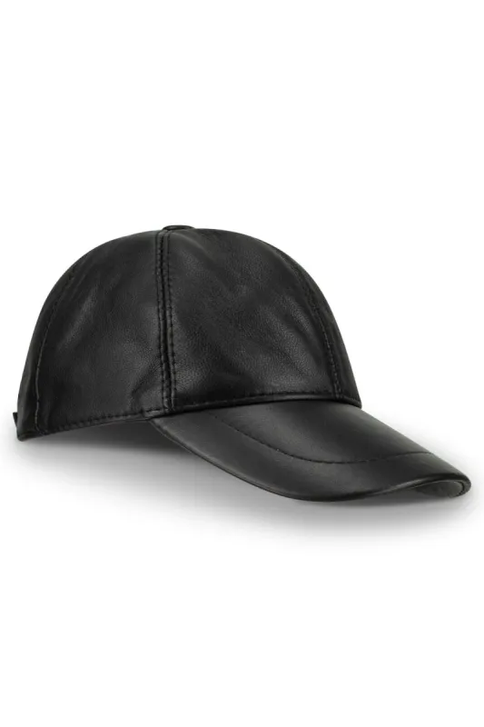 Men's Women's Unisex Leather Black Napa Soft Baseball Cap sold by Tru Clothing