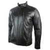Men's Leather Biker Jacket Vintage Dark Brown Zipped Funky Retro Casual sold by Tru Clothing