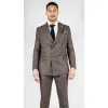 STZ92 - Men's Brown Double Breasted 2 Piece Suit sold by Tru Clothing