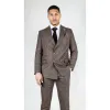 STZ92 - Men's Brown Double Breasted 2 Piece Suit sold by Tru Clothing