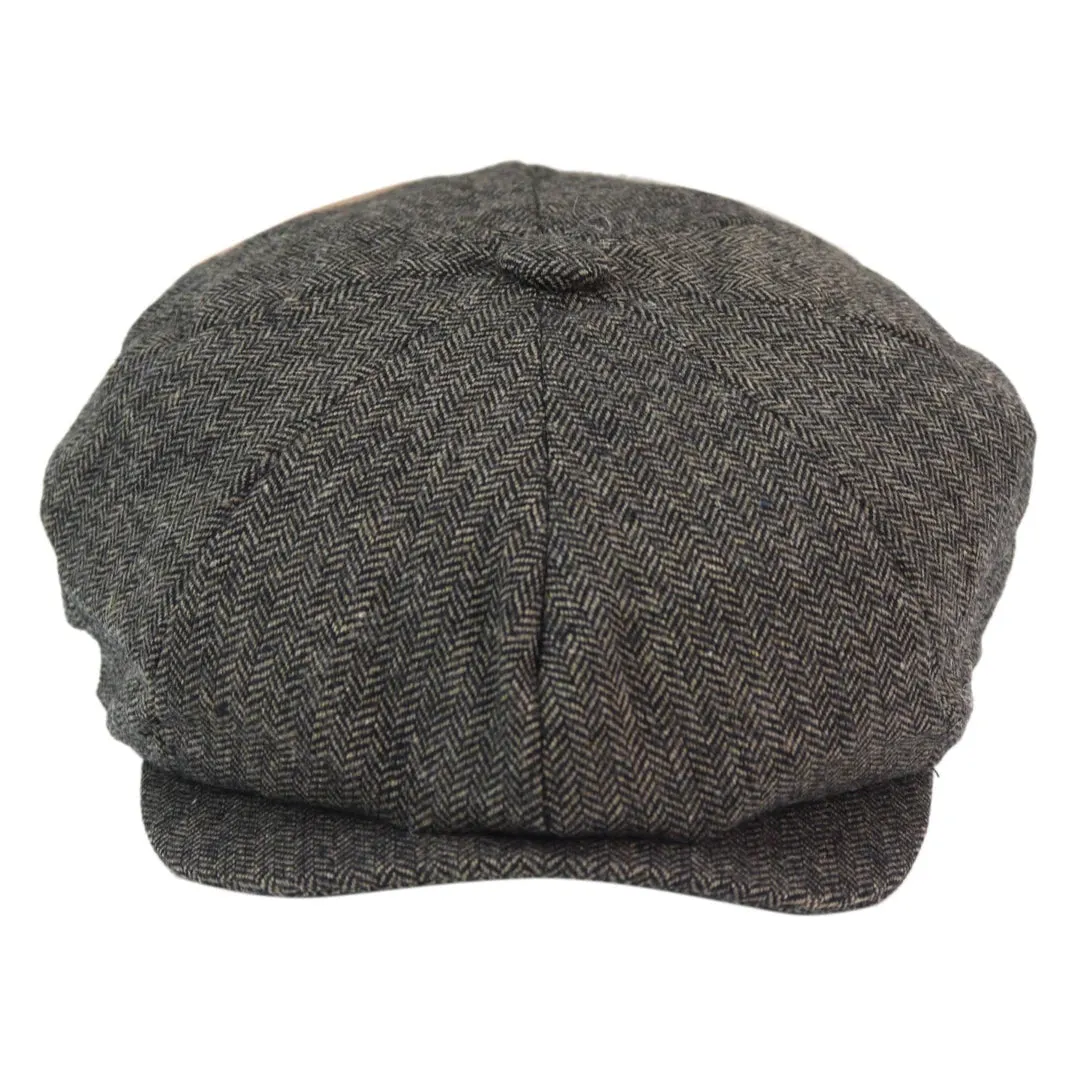 Men's 8 Panel Hat Wool Baker Newsboy Flat Cap Grandad 1920s Peaky sold by Tru Clothing