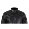 Men's Classic Zip Leather Jacket Nehru Grandad Collar Biker Style sold by Tru Clothing