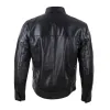 Men's Classic Zip Leather Jacket Nehru Grandad Collar Biker Style sold by Tru Clothing