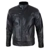 Men's Classic Zip Leather Jacket Nehru Grandad Collar Biker Style sold by Tru Clothing