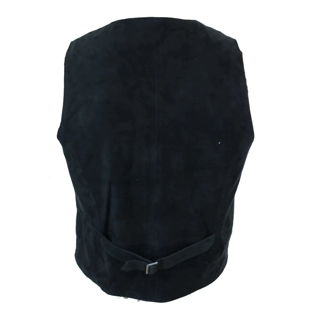 Men's Waistcoat Gilet Suede Leather Black Brown Burgundy Tan sold by Tru Clothing product image thumbnail 3