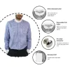Men's 1920s Shirt Removable Collar Stripe Grandad Nehru Shelby Penny Button sold by Tru Clothing