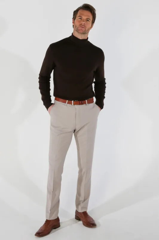 Mayfair - Men's Beige Birdseye Formal Trousers sold by Tru Clothing