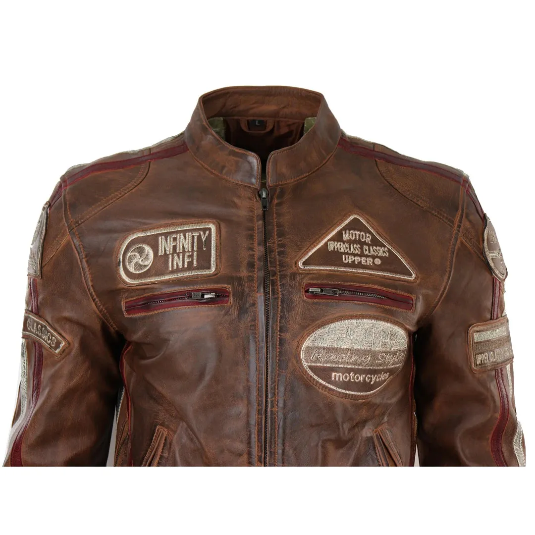 Men's Zipped Biker Leather Jacket sold by Tru Clothing product image thumbnail 5