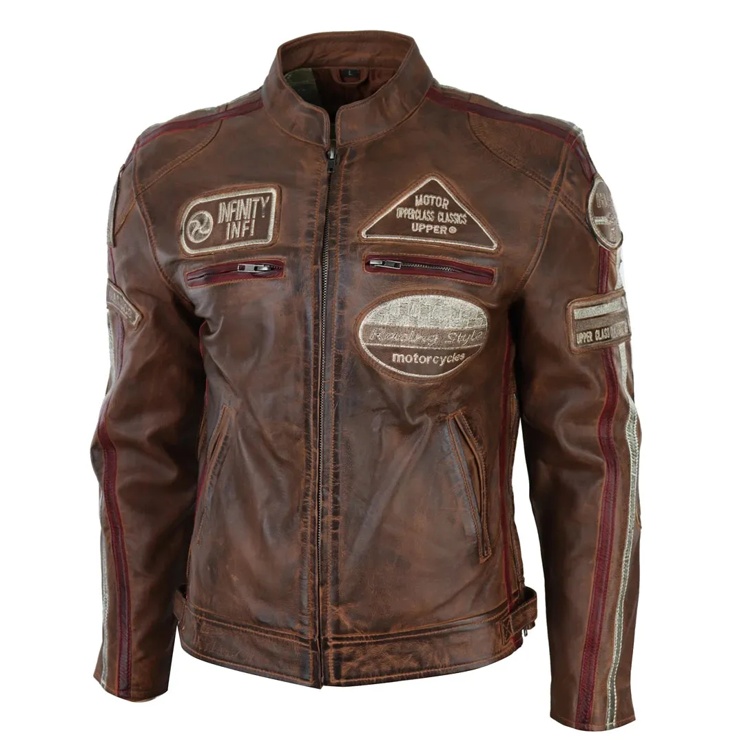 Men's Zipped Biker Leather Jacket sold by Tru Clothing product image thumbnail 4