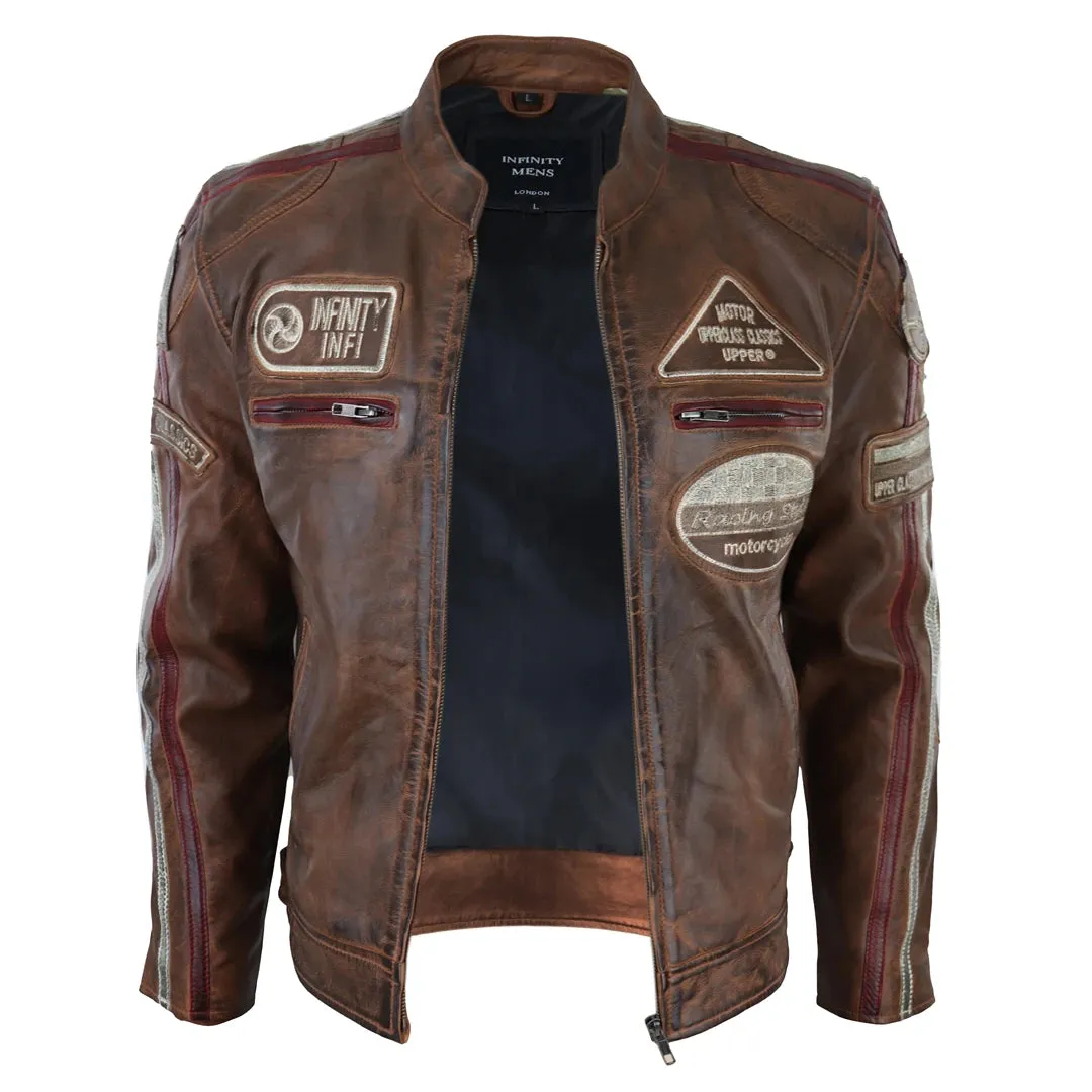Men's Zipped Biker Leather Jacket sold by Tru Clothing product image thumbnail 3