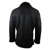 Men's Shearling German Navy Sheepskin Double Breasted Jacket Black Fitted sold by Tru Clothing