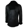 Men's Shearling German Navy Sheepskin Double Breasted Jacket Black Fitted sold by Tru Clothing