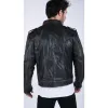 Men's Leather Black Brown Washed Racer Jacket Biker Zipped Slim sold by Tru Clothing