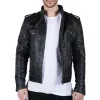 Men's Leather Black Brown Washed Racer Jacket Biker Zipped Slim sold by Tru Clothing