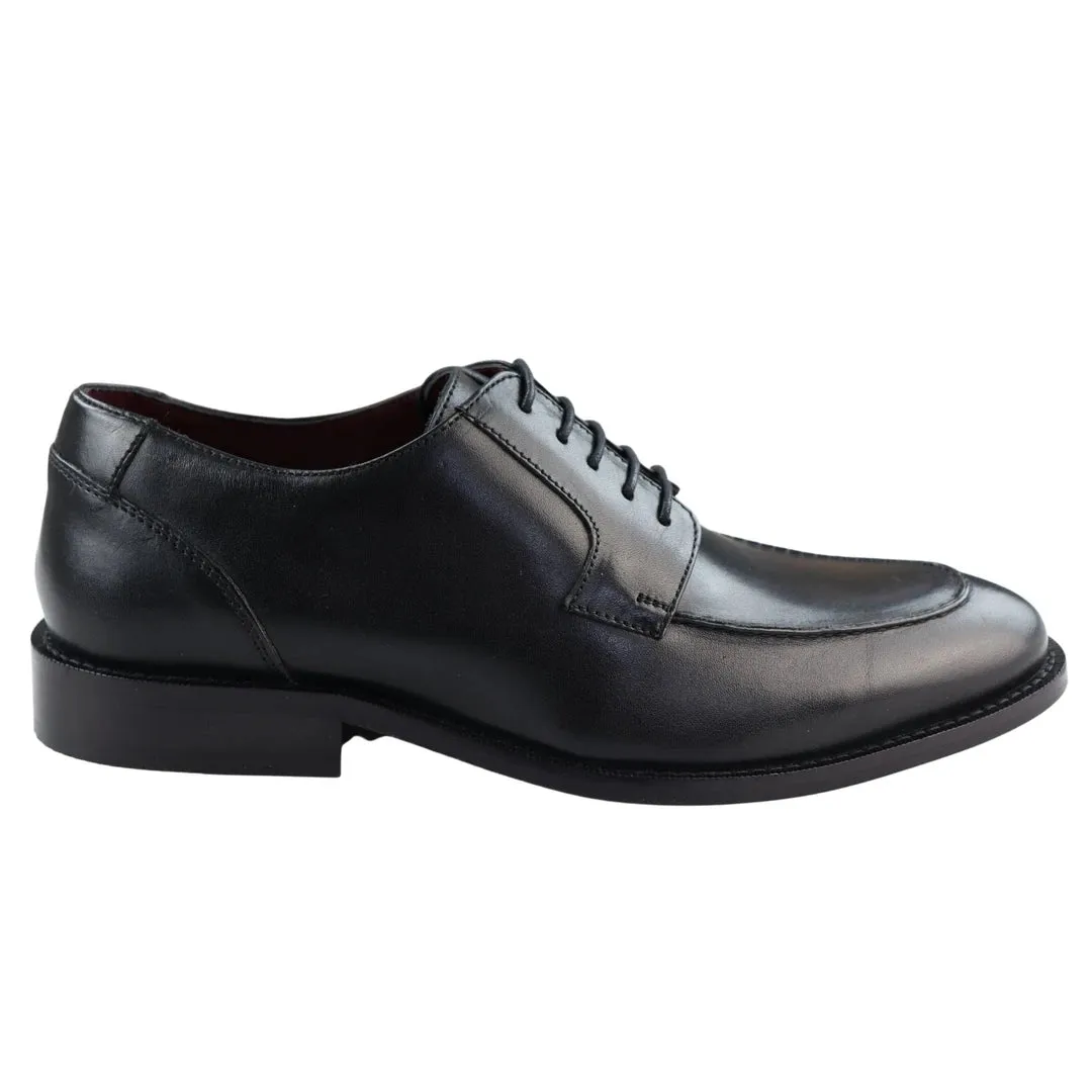 Mens Real Full Leather Welted Derby Shoes Smart Casual Black Wine Classic Vintage sold by Tru Clothing